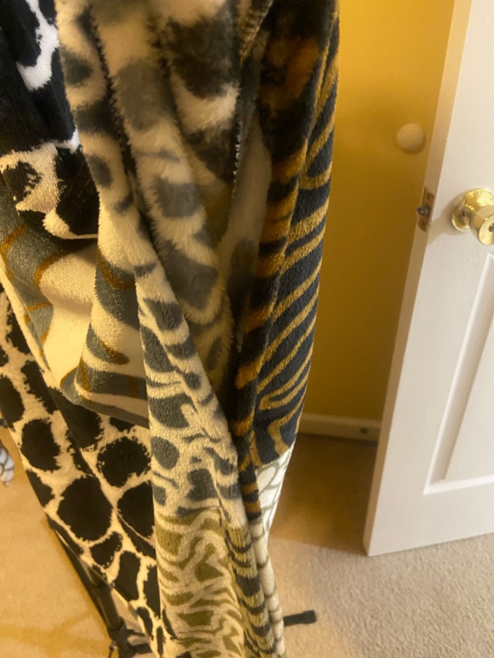 Coco + Carmen Fuzzy Hooded Piece - Black, Yellow, Gray - Picture 7 of 8